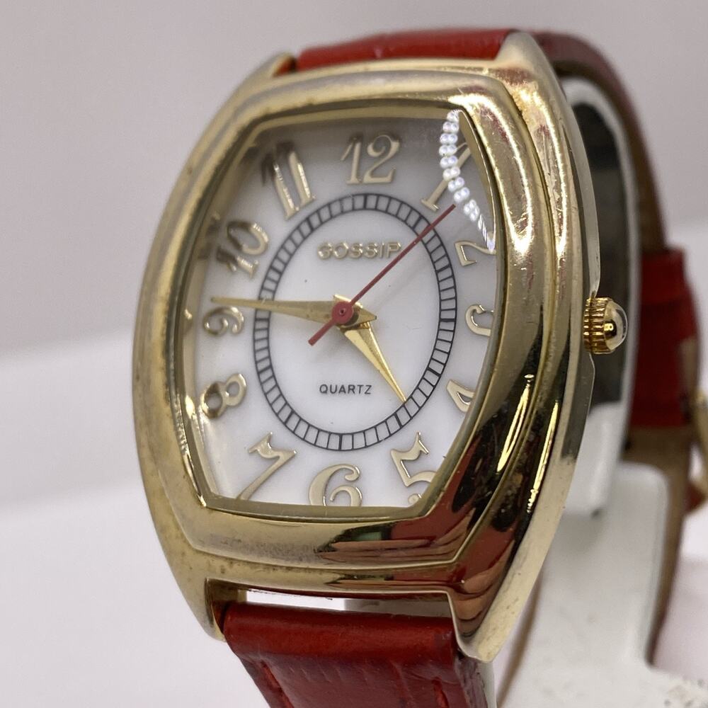 Gossip Womens Red Leather Watch New Battery